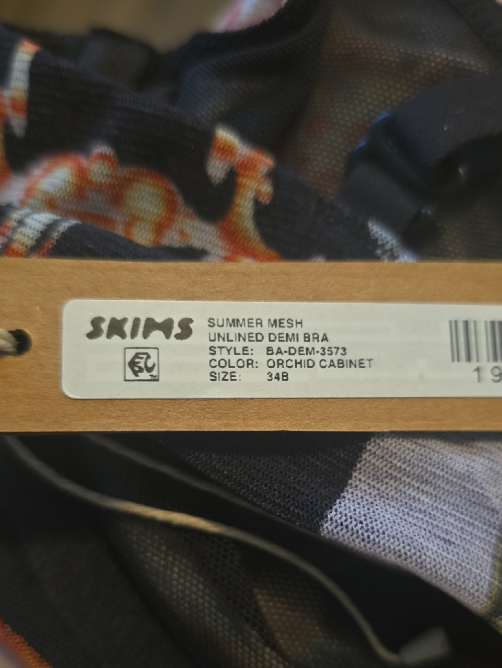 SKIMS Kim Kardashian Women's 34B Summer Mesh Unlined Demi Bra New w/ Tags! - Picture 3 of 4